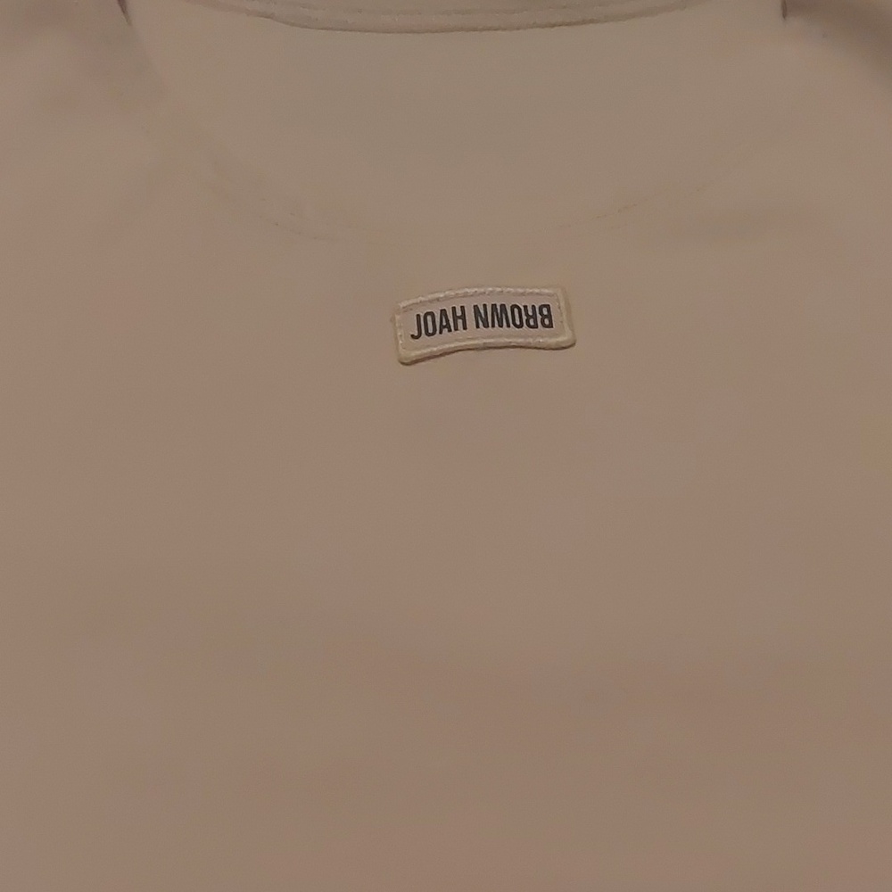 Joah Brown Logo Cream Crop Short Sleeve Tee - Picture 2 of 5